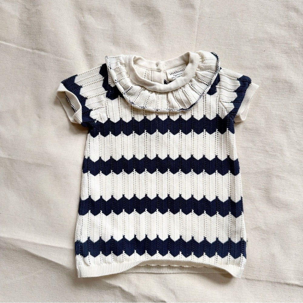 Viverano Organics Cotton Striped Knit Baby Dress